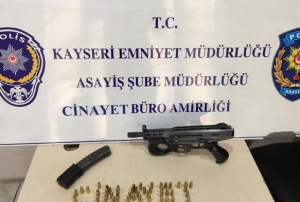 Kayseri'de otomatik silahla kadna kurun yadran pheli yakaland