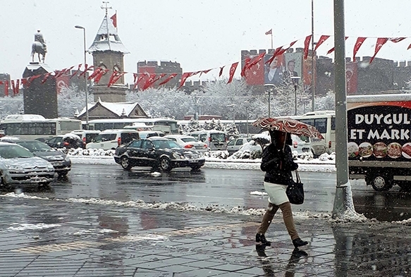  Kayseri'de kar ya