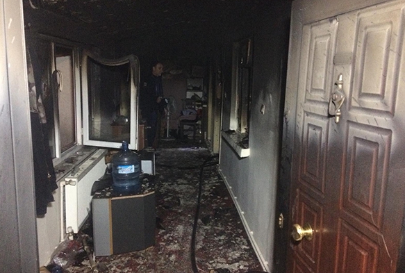 Soba yangn bir aileyi neredeyse yok ediyordu