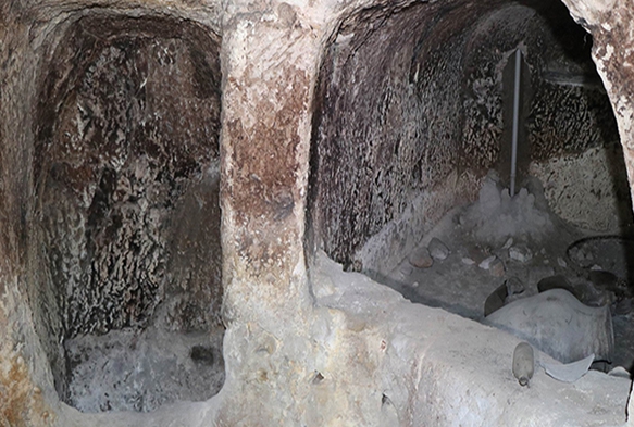 Kapadokyada evin altndan yeralt ehri kt