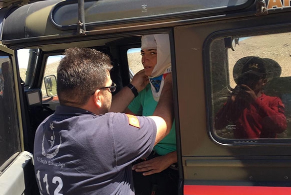 Erciyes'te yaralanan dac tedavi altna alnd