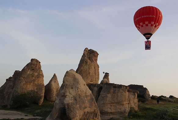 Trkiyenin ilk yerli balonu Atatrk ve Trk Bayra ile havaland