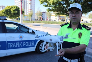 Kayseri'de 'Drone' ile trafik denetimleri artt