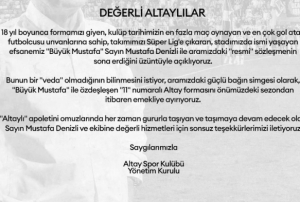 Altay'dan Mustafa Denizli'ye teekkr