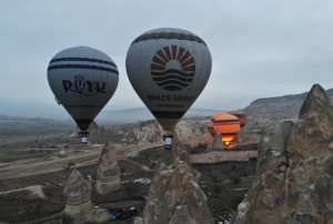 Rehber adaylar Kapadokya'y havadan izledi