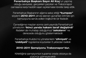 Trabzonspor Bakan Erturul Doandan sert aklama