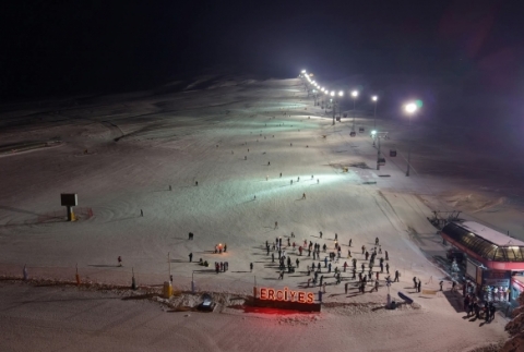 Erciyes�te gece kaya�� keyfi