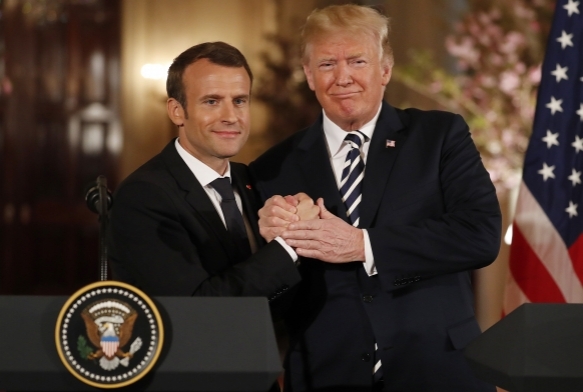 Macron ve Trumptan ran aklamas