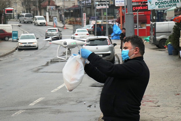 Ekmek alabilmek iin bakkala drone yolluyor