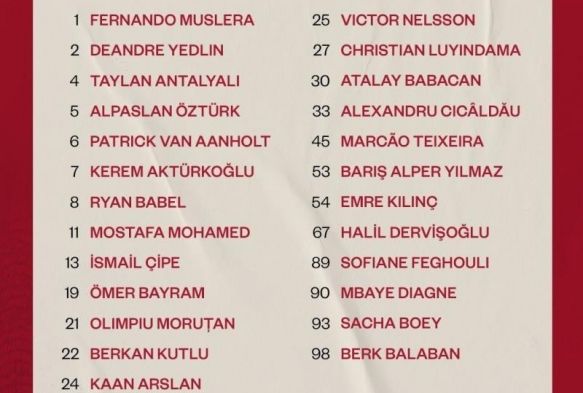Galatasaray'n Marsilya kamp kadrosu belli oldu