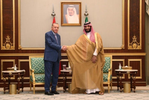 Cumhurbakan Erdoan,Suudi Arabistan Veliaht Prensi Selmanla grt