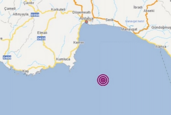 Kumluca aklarnda 4.2 iddetinde deprem