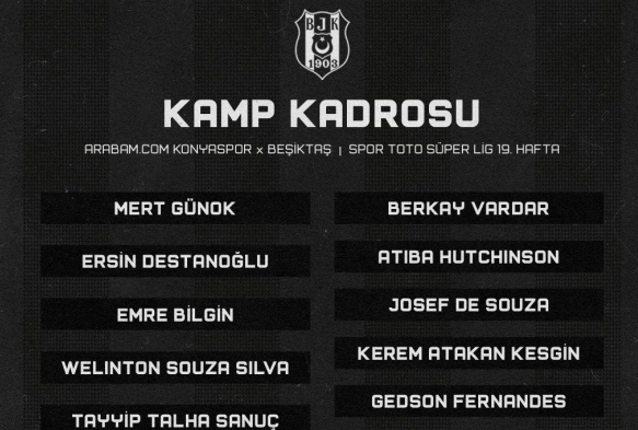 Beikta'n, Konyaspor ma kamp kadrosu akland