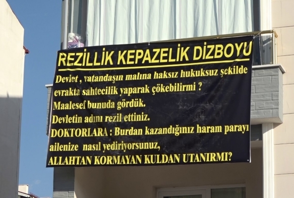 Canına tak etti, pankartlarla isyan etti