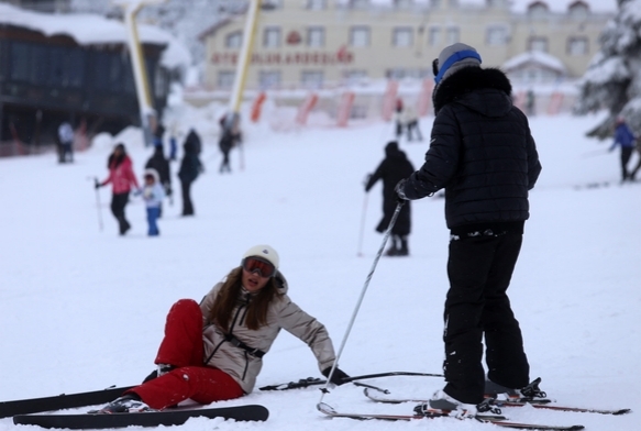 Uludağda pistler doldu taştı