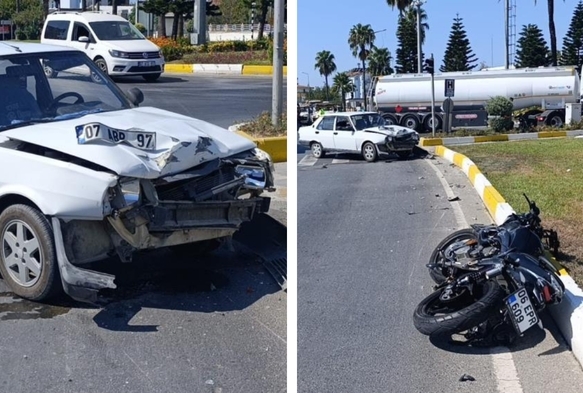 Otomobille arpan motosikletli ar yaraland